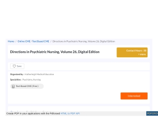Directions in Psychiatric Nursing, Volume 26, Digital Edition