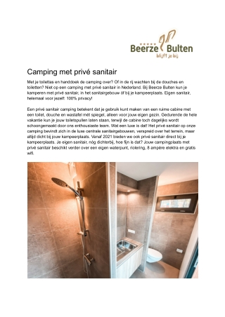 Beerze Bulten - Camping met prive sanitair
