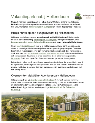 Vakantiepark Hellendoorn