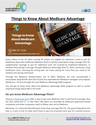 Things to Know About Medicare Advantage