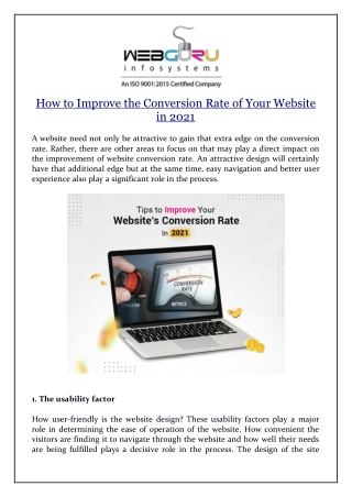 How to Improve the Conversion Rate of Your Website in 2021