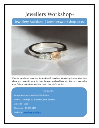 Jewellery Auckland | Jewellersworkshop.co.nz