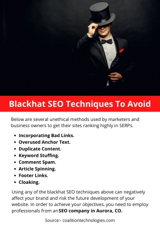Blackhat SEO Techniques To Avoid