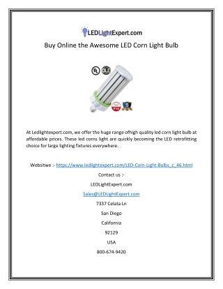 Buy Online the Awesome LED Corn Light Bulb-converted