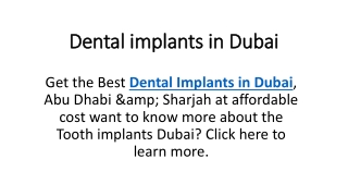 Dental implants in Dubai