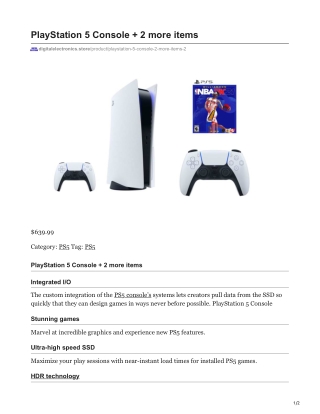 PlayStation 5 Console   2 More Items