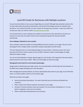 Local SEO guide for businesses with multiple locations