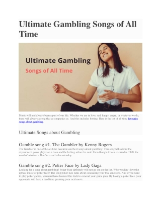Ultimate Gambling Songs of All Time