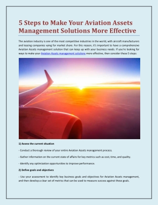 5 Steps to Make Your Aviation Assets Management Solutions More Effective