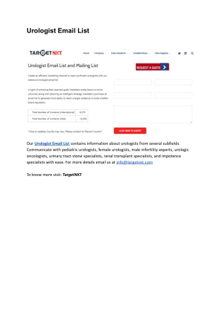 urologist email list