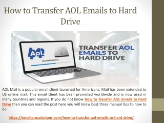 How to Transfer AOL Emails to Hard Drive