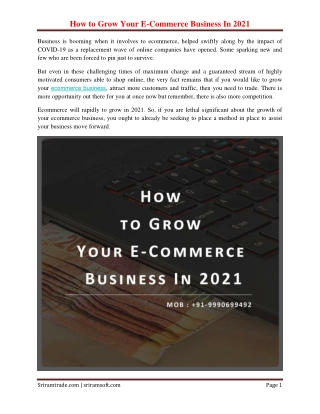 How to Grow Your E-Commerce Business In 2021