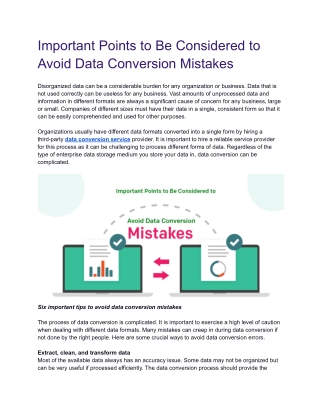Important Points to Be Considered to Avoid Data Conversion Mistakes
