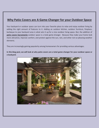 How Can Designable Patio Covers Improve the Look of Your Outdoor Patio Space?
