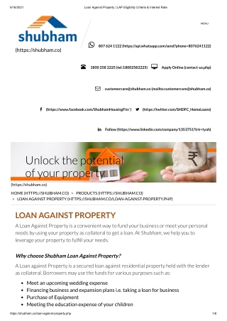 Loan Against Property _ LAP Eligibility Criteria & Interest Rate