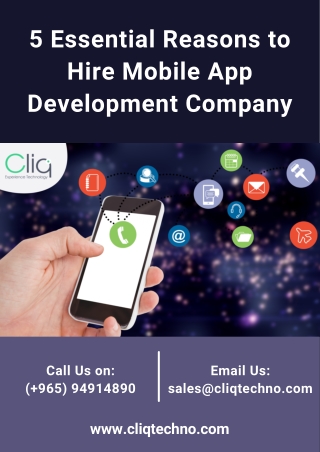 5 Essential Reasons to Hire Mobile App Development Company