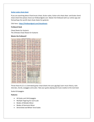 Guitar scales cheat sheet