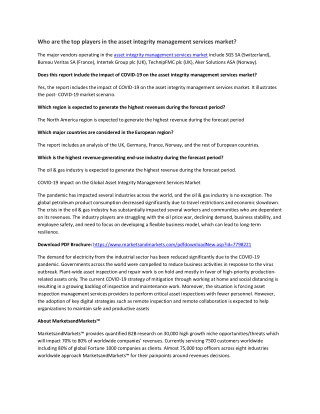 Asset Integrity Management Market