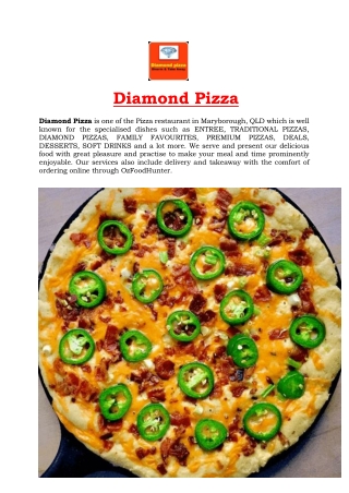 5% Off - Diamond Pizza Menu Maryborough, QLD