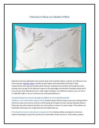 4 Reasons to Sleep on a Bamboo Pillow