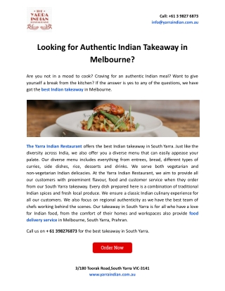 Looking for Authentic Indian Takeaway in Melbourne?