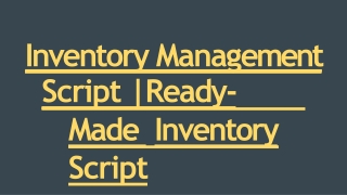 Readymade Inventory Management Script - DOD IT Solutions