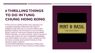 6 THRILLING THINGS TO DO IN TUNG CHUNG HONG KONG