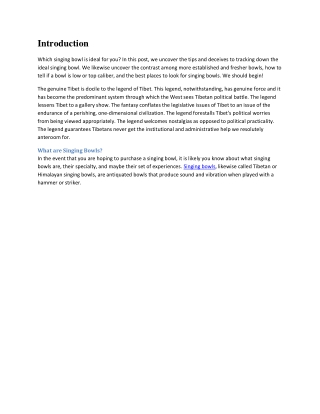 What is a singing bowl used for