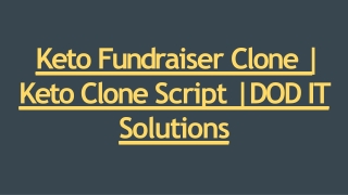 Readymade Best Keto Clone Script - DOD IT Solutions