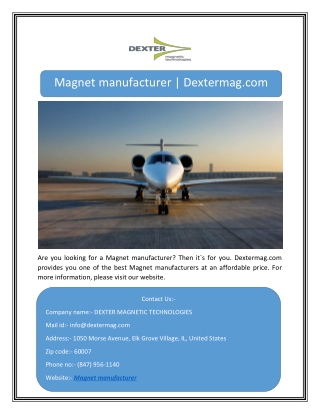 Magnet manufacturer | Dextermag.com