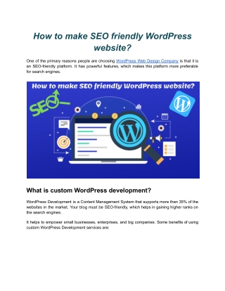 How to make SEO friendly WordPress website