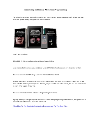 Subliminal Attraction Programming