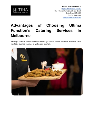 Advantages of Choosing Ultima Function’s Catering Services in Melbourne