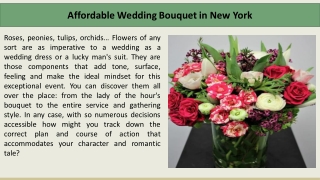 Affordable Wedding Bouquet in New York