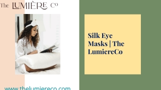 Silk Eye Masks | The Lumiere Co