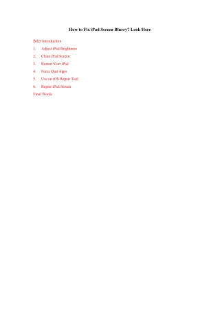 How to Fix iPad Screen Blurry