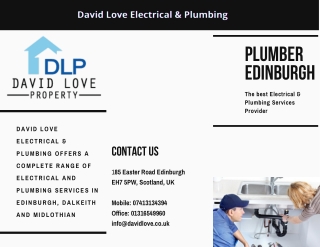 Plumbing Experts in Edinburgh - David Love Electrical & Plumbing