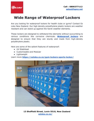 Wide Range of Waterproof Lockers