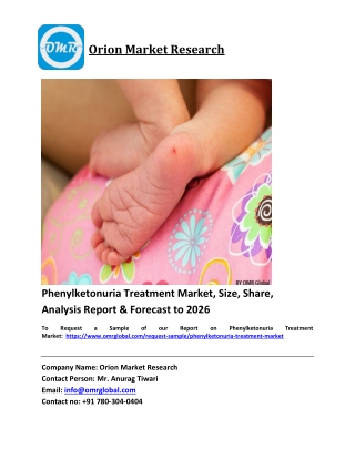 Phenylketonuria Treatment Market Trends, Size, Competitive Analysis and Forecast