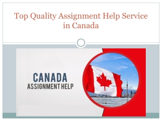 Top Quality Assignment Help Service in Canada