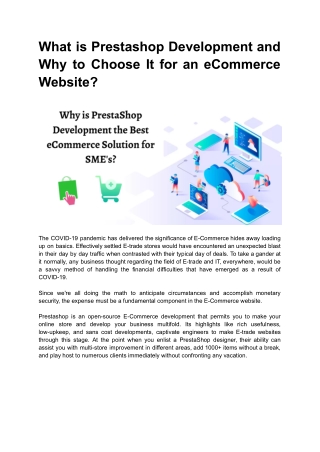 What is Prestashop Development and Why to Choose It for an eCommerce Website_