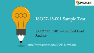 ISO 27001 2013 - Certified Lead Auditor ISO27-13-001 Exam Dumps