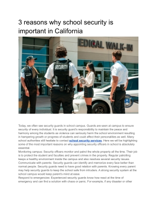 3 reasons why school security is important in California