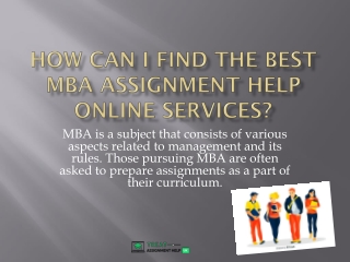 How can I find the best MBA assignment help online services