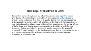 Best Legal firm service in Delhi
