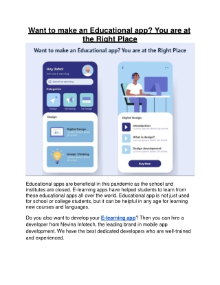 Want to make an Educational app You are at the Right Place