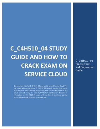 C_C4H510_04 Study Guide and How to Crack Exam on Service Cloud