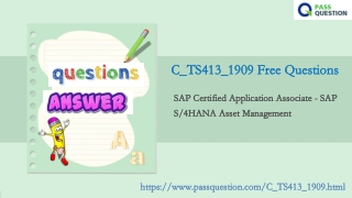 SAP S4HANA Asset Management C_TS413_1909 Exam Questions