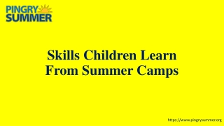 Skills Children Learn From Summer Camps