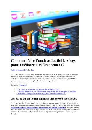 Analyse des fichiers logs pour améliorer le référencement [Guide]